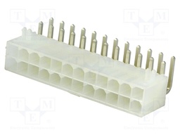 Socket; wire-board; male; Mini-Fit Jr; 4.2mm; PIN: 24; THT; PCB snap