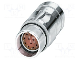 Connector: M23; plug; PIN: 12; crimped; straight; IP67; 8A; 48V