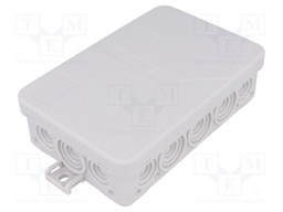 Enclosure: junction box; X: 85mm; Y: 130mm; Z: 37mm; polypropylene