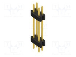 Connector: pin strips; pin header; male; PIN: 4; 1.27mm; THT; 2x2