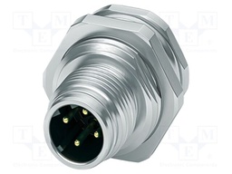 Connector: M12; socket; PIN: 4; male; 250V; straight; IP67; THT; 4A