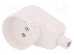 Connector: AC supply; socket; Layout: 2P; Type: round; white; 250VAC