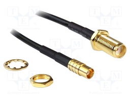 Cable; 200mm; MCX female,SMA female; black; Øcable: 2.8mm; 50Ω