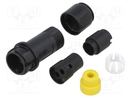 Connector: circular; plug; female; PIN: 2; w/o contacts; for cable