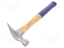 Hammer; 455g; for nails; Handle mat: wood (hikory); Tip: round