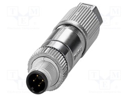 Connector: M12; plug; PIN: 4; 48V; straight; IP65; IDC; Contacts: CuSn
