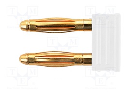 Stackable safety shunt; 2mm banana; 12A; 30VAC; 60VDC; white