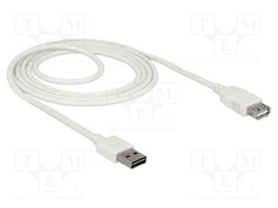 Cable; USB 2.0; USB A socket,USB A plug double sided; 2m; white