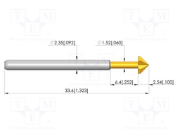 Test needle; Spring compression: 4.4mm; 6.35mm; 32A; CuBe; plug-in