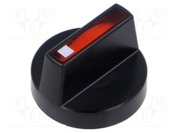 Knob; Actuator colour: red; plastic; Ø18mm; Body: black