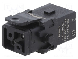 Connector: rectangular; female; Han 1A; PIN: 4; 3P+PE; size 1A