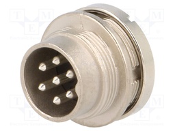 Connector: M16; male; for panel mounting,rear side nut; socket