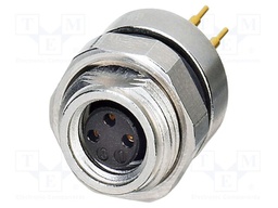 Connector: M8; female; PIN: 3; 4A; 48V; IP67; straight; unshielded