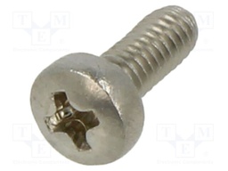 Screw; M2.5x6; Head: button; Phillips; PH1; A2 stainless steel