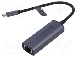 USB to Ethernet adapter; 10/100/1000/2500Mbps; grey