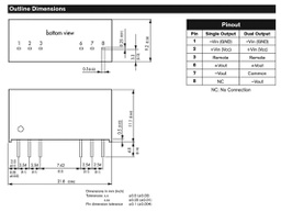 Converter: DC/DC; 3W; Uin: 4.5÷9V; Uout: 5VDC; Uout2: -5VDC; SIP8