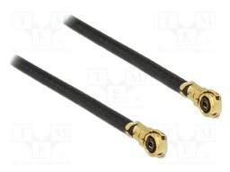 Cable; 100mm; IPEX MHF 4L,both sides; black; Øcable: 1.13mm; 50Ω
