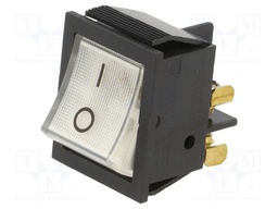 ROCKER; Pos: 2; 16A/250VAC; transparent; neon lamp; Body: black