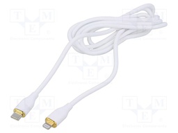 Cable; USB 2.0; Apple Lightning plug,USB C plug; 1.5m; white