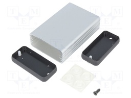 Enclosure: with panel; 1455; X: 54mm; Y: 80mm; Z: 23mm; aluminium