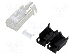 Plug; RJ45; PIN: 8; Cat: 5e; gold-plated; Layout: 8p8c; 6.6mm; IDC