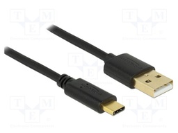 Cable; USB 2.0; USB A plug,USB C plug; 2m; black; 24AWG,30AWG