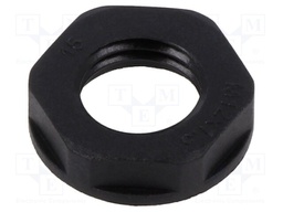 Nut; M12; polyamide; 18mm; black; Thread: metric; Pitch: 1.5