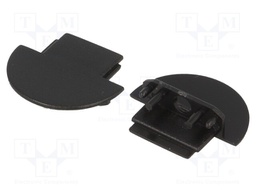 Cap for LED profiles; black; ABS; Application: GROOVE10