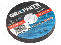 Cutting wheel; Ø: 125mm; Øhole: 22.22mm; Disc thick: 1mm; 10pcs.