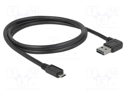 Cable; USB 2.0; gold-plated; 1m; black; 24AWG,28AWG; 480Mbps