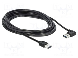 Cable; USB 2.0; gold-plated; 5m; black; 22AWG,26AWG; 480Mbps
