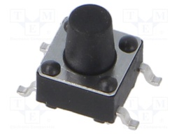 Microswitch TACT; SPST; Pos: 2; 0.05A/12VDC; SMT; 1.57N; 6x6x3.5mm