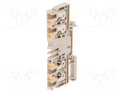 Splice terminal: rail; 4mm2; ways: 1; terminals: 4; beige; wemid