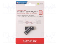 Pendrive; USB 3.1; 256GB; 150MB/s; USB A,USB C; DUAL DRIVE GO