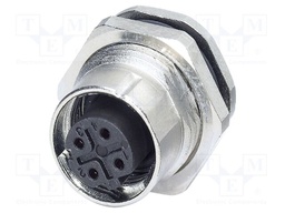 Connector: M12; socket; PIN: 4; female; 250V; straight; THT; D code
