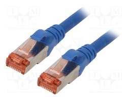 Patch cord; S/FTP; 6; stranded; Cu; LSZH; blue; 5m; 27AWG