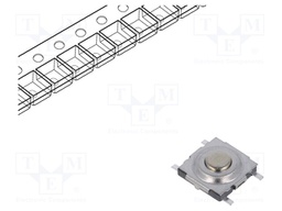 Microswitch TACT; Pos: 2; 0.05A/42VDC; SMD; none; 2.5N; 300um; round