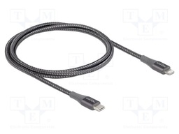 Cable; USB 2.0; Apple Lightning plug,USB C plug; 1m; grey; Cu