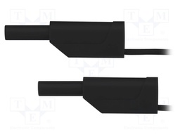 Test lead; 10A; 2mm banana plug-2mm banana plug; Len: 1m; black