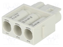 Connector: HAN; module; female; Han Modular C; PIN: 3; w/o contacts