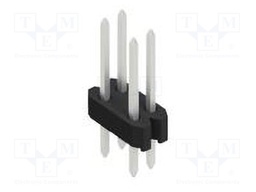 Connector: pin strips; pin header; male; PIN: 4; 1.27mm; THT; 2x2