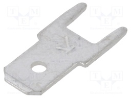 Terminal: flat; 4.8mm; 0.5mm; male; THT; brass; tinned; straight