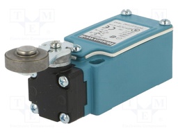 Limit switch; lever R 46,5mm, metal roller Ø19mm; NO + NC; 6A
