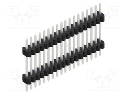 Connector: pin strips; pin header; male; PIN: 18; 1.27mm; THT; 1x18