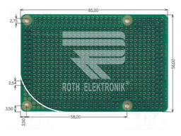 Board: universal; single sided,prototyping; W: 56mm; L: 85mm