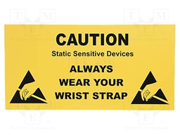 Information board; ESD; 300x150mm; yellow; Marker: black