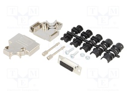 D-Sub; PIN: 15; plug; female; shielded; soldering; for cable; black