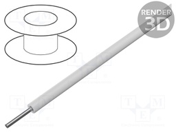 Wire; solid; Cu; 28AWG; PVC; white; 300V; 30m; CPR: no classification