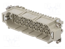 Connector: HDC; contact insert; male; DD; PIN: 64; 64+PE; size D24B