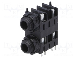 Socket; Jack 6,35mm; female; mono; screw; THT; tinned